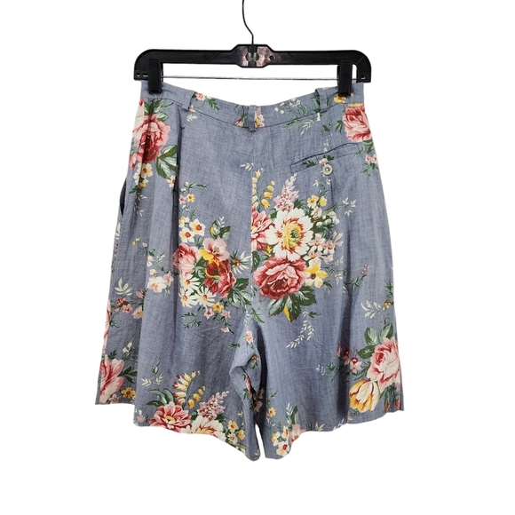 Lauren Ralph Lauren Floral High Waist Shorts - Blue and Red - Picture 7 of 7